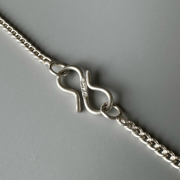 Sterling Silver Plated Onyx Y Necklace – Artisan Made Statement Piece - Picture 6 of 12